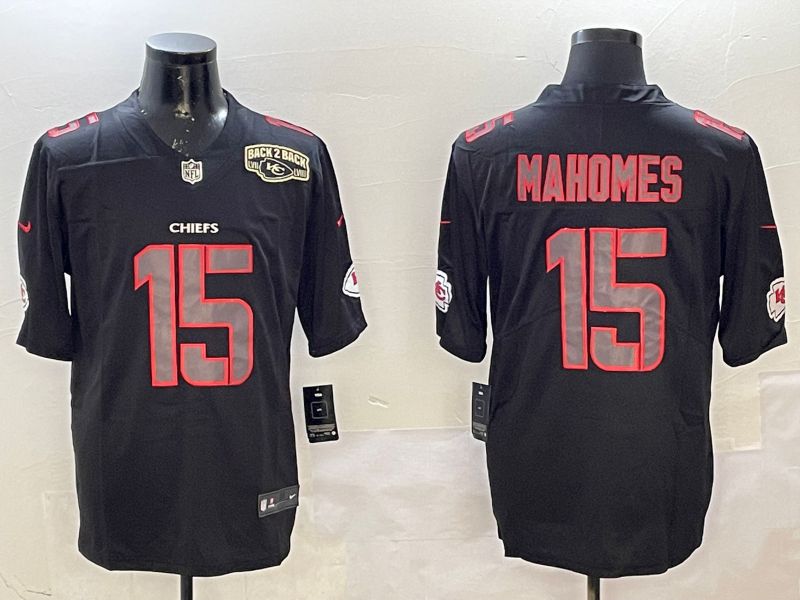 Men Kansas City Chiefs 15 Mahomes 2025 Nike Fashion Impact Black Limited NFL Jersey style 5